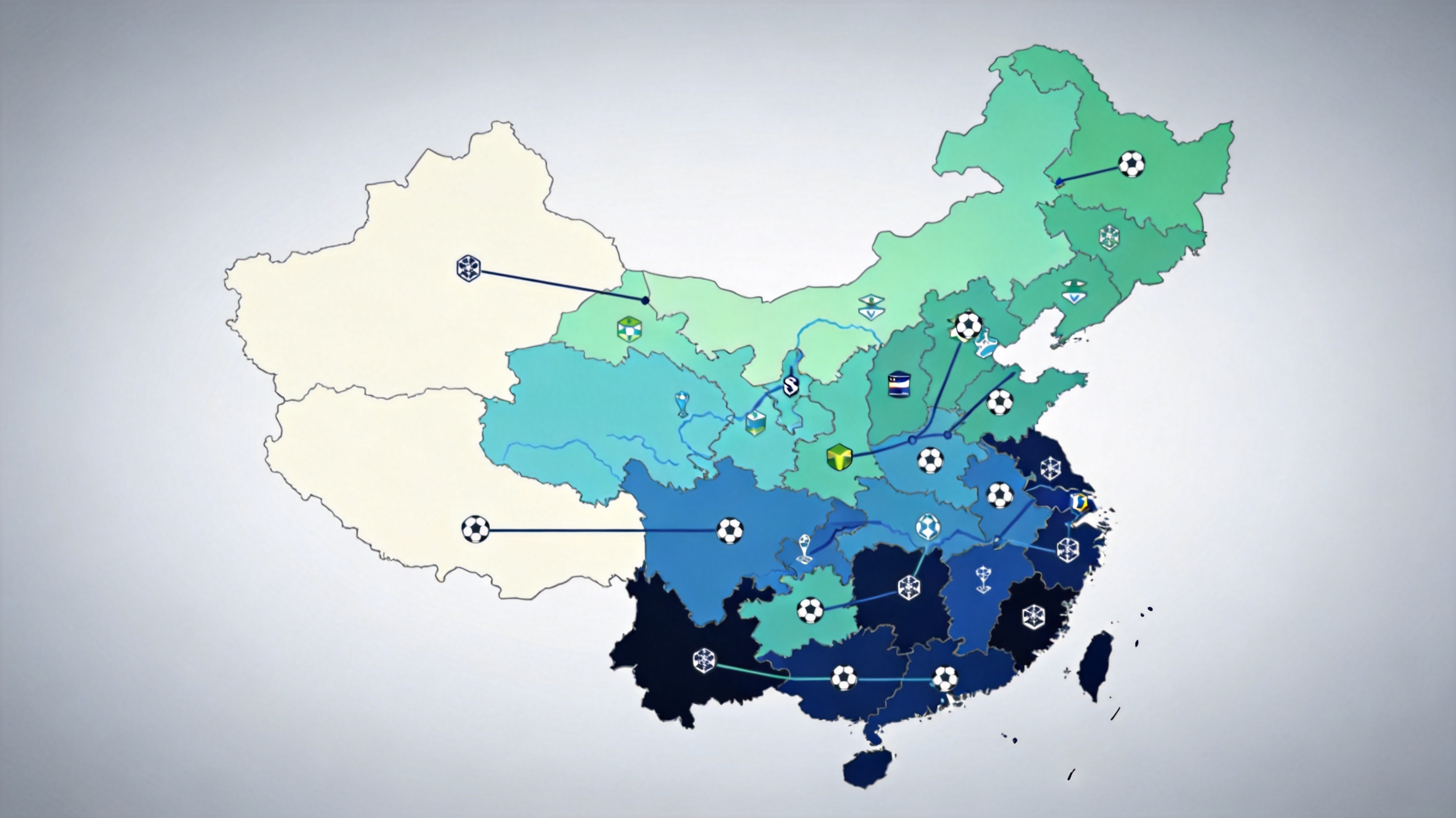 赛事覆盖模块示意图：按地区与联赛层级分类的足球赛事清单结构